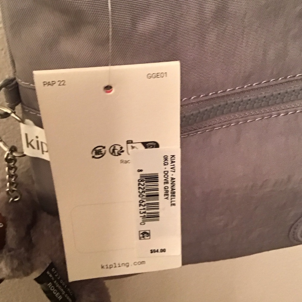 ✔️Kipling Light Gray Annabelle Crossbody Bag, NWT - Picture 3 of 15